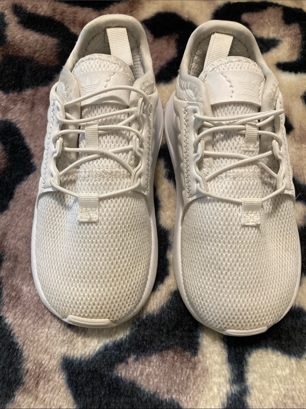 adidas Kids All-White Knit Slip-On Sneakers